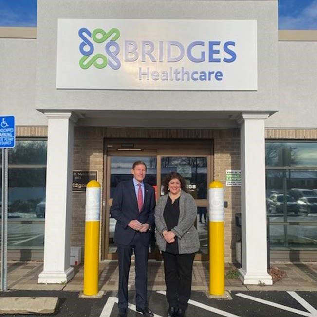 Blumenthal announced three federal grants totaling $1,029,000 for Bridges Healthcare, Inc., which will be used for necessary structural improvements to their facility. 